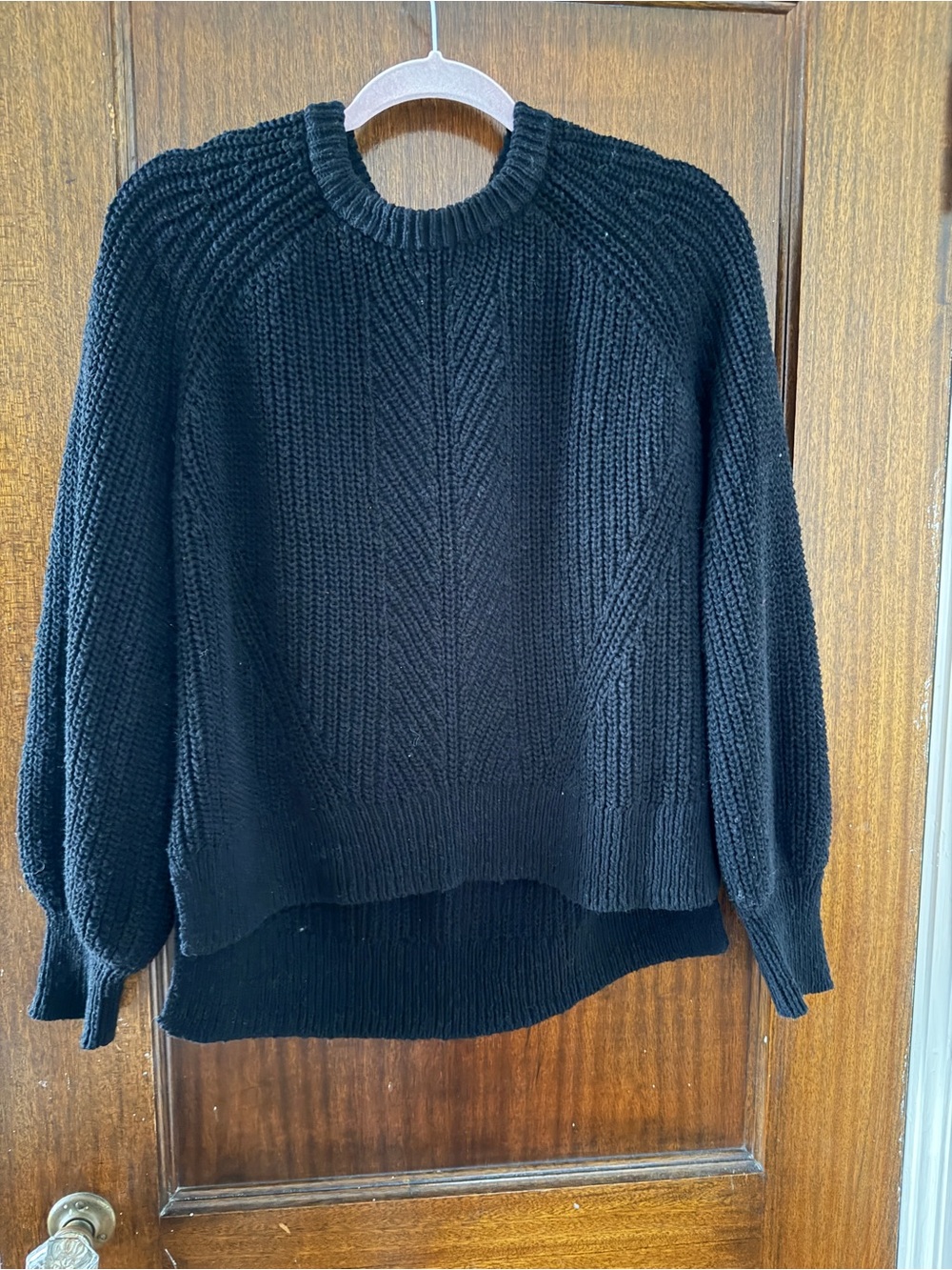 Madewell Black Crewneck Chunky Knit Sweater